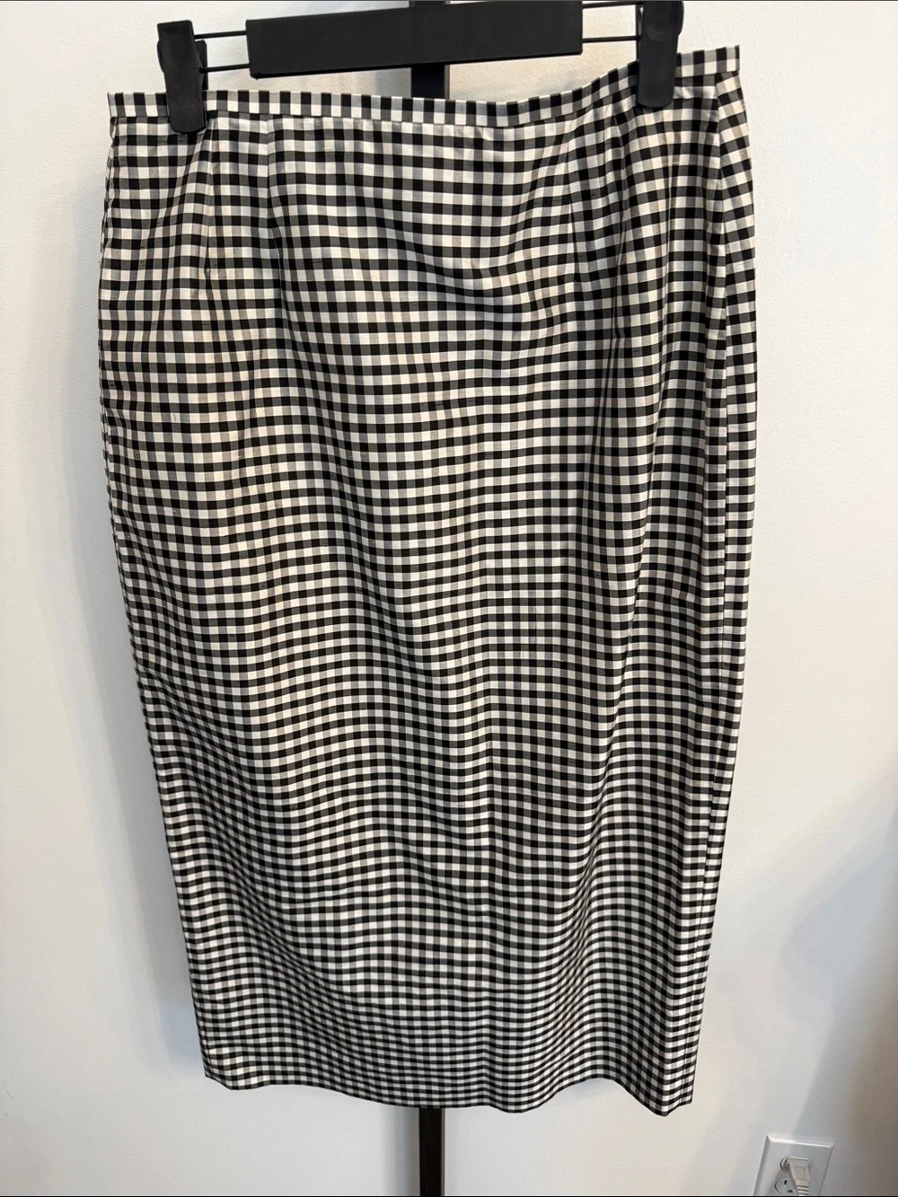 Liz Claiborne Black and White Gingham Midi Skirt Size 10P - Picture 5 of 6